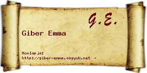 Giber Emma névjegykártya